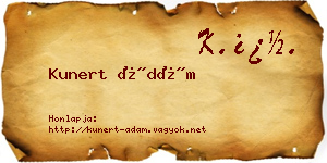 Kunert Ádám névjegykártya